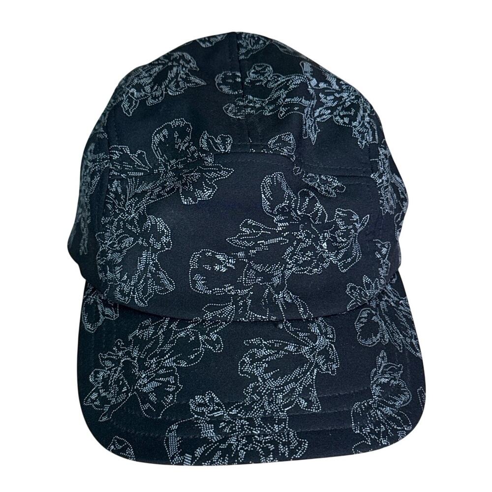 Athleta Cold Weather Train Cap Hat Black Floral One Size NWT